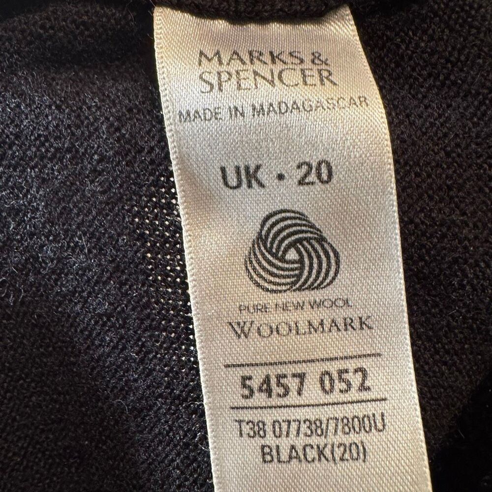 Marks & Spencer Wool Turtleneck Sweater Womens XXL Black Minimalist Classic - Picture 5 of 5
